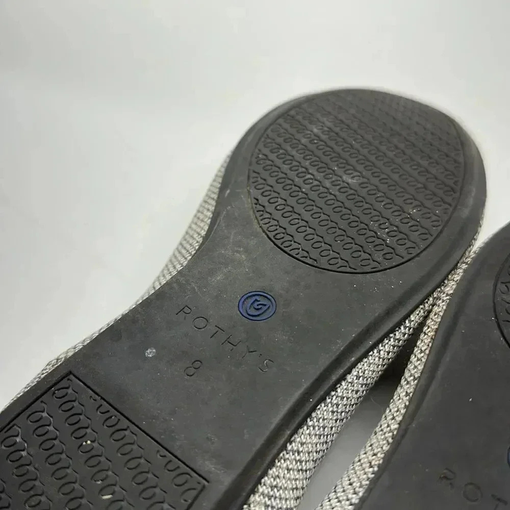Rothy’s Taupe Heather Grey Blue Slip On Washable Loafers Shoes Size 8 - Picture 11 of 11